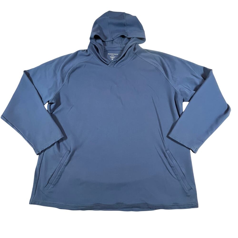 Mizzen + Main Proflex Performance Wicking Hoodie Pullover Blue Men’s XXL